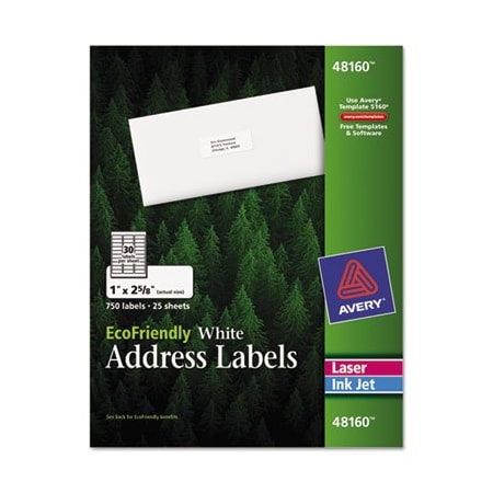 Avery Dennison LABEL, ADD, ECO, 30UP, WH 48160